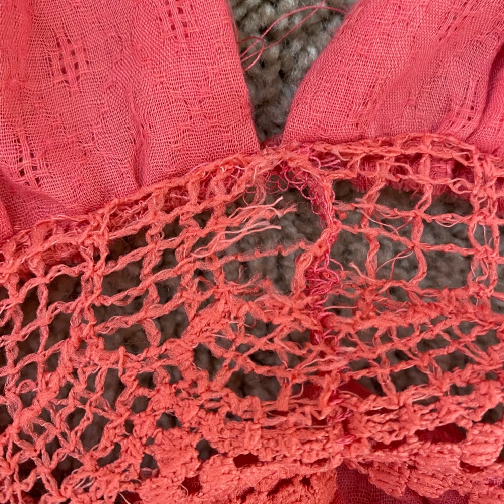 Pink crochet trim backless lined flare dress - Picture 6 of 7